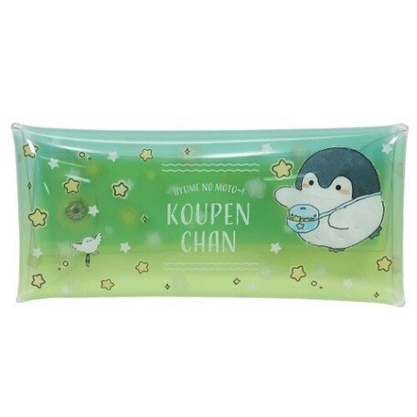 Koupen Chan 正能量企鵝 日版 文具 透明 PVC 筆袋 雙開口 收納袋 上學 小物袋 (橫款)
