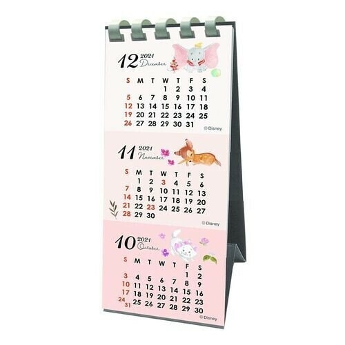 迪士尼 Disney 日版 三月式 座檯 線圈 月曆 2022 桌上 年曆 日曆 小飛象 斑比 瑪麗貓 小姐與流氓 (日本假期)