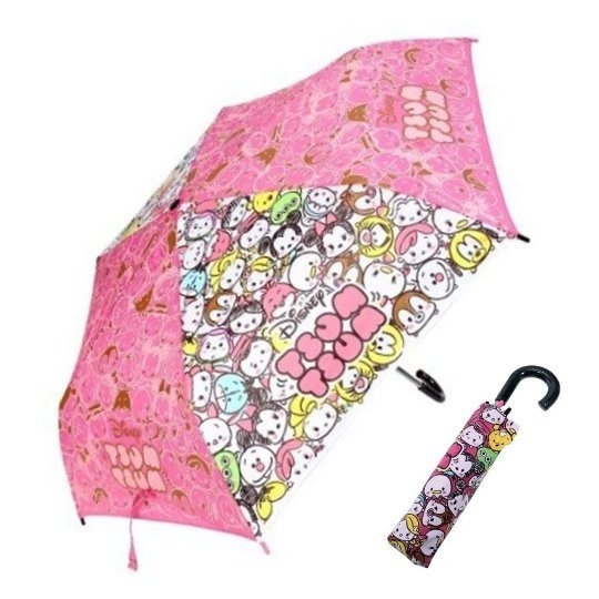 迪士尼 Disney Tsum Tsum 日版 縮骨遮 摺疊傘 彎手柄 便攜 雨傘 戶外 便攜 防風 米奇 唐老鴨 (粉紅)