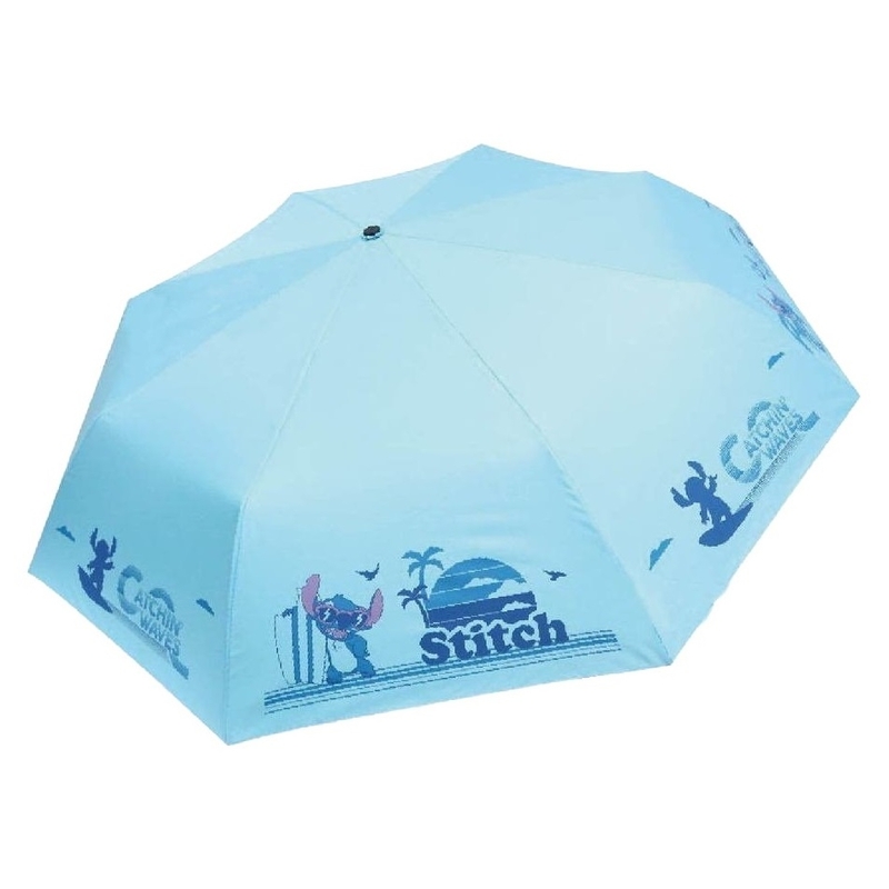 迪士尼 Disney 史迪仔 正版 雨傘 自動 縮骨遮 摺疊傘 自動傘 自動開合傘 PG布 防曬 防UV 防紫外線光 史迪奇 (素色系列) (淺藍色)