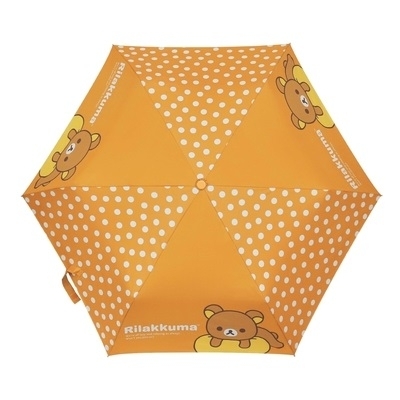 San-X Rilakkuma 鬆弛熊 正版 19吋 雨傘 縮骨遮 摺疊傘 折疊傘 銀膠布 便携 蛋捲傘 防曬 防紫外線 輕鬆熊 拉拉熊 2020年款 (橙色)