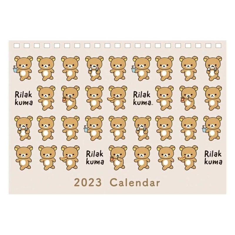 San-X Rilakkuma 鬆弛熊 日版 2023 桌上 線圈 座檯 年曆 月曆 日曆 檯曆 日本假期 輕鬆熊 拉拉熊