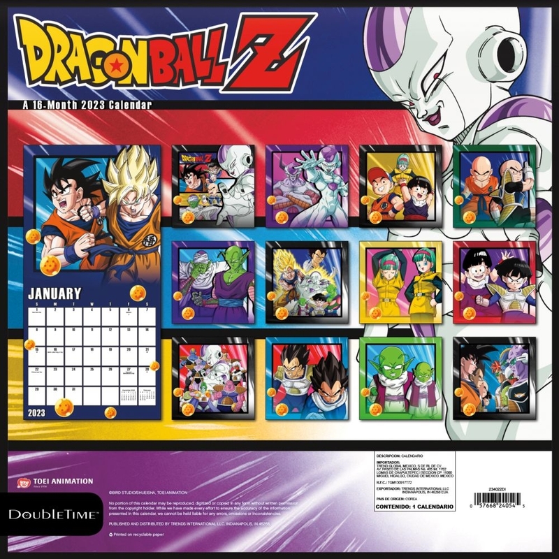 Dragon Ball 龍珠 美版 家居 2023 12"x12" 壁掛 掛曆 掛牆 月曆 裝飾 日曆 年曆 七龍珠 (889085)