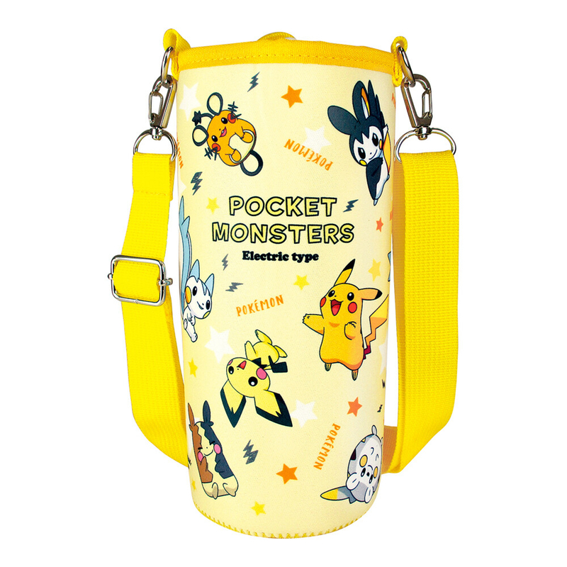 Pokémon 精靈寶可夢 日版 Pokemon 水樽 收納套 水壺 收納袋 附掛繩 便攜 水樽袋 2022年 (雷電系)