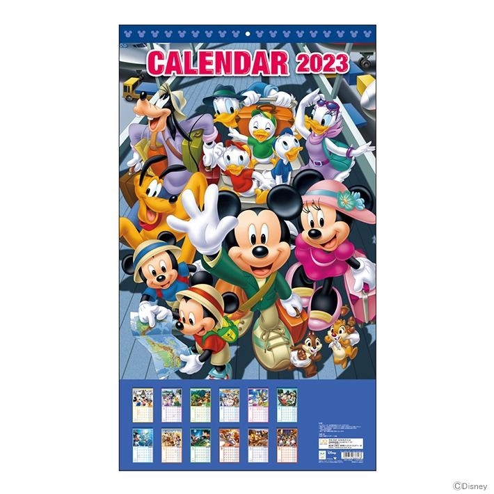 迪士尼 Disney 米奇老鼠 朋友 日版 2023 家居 掛曆 壁掛 掛牆 月曆 日曆 35x60cm 日本假期 米妮 唐老鴨 高飛