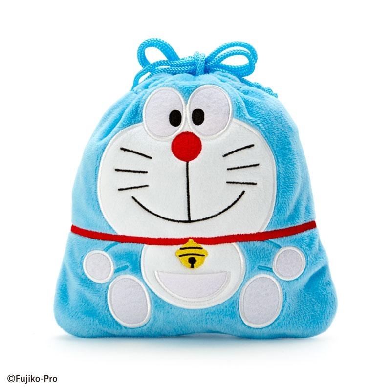 Japan Sanrio - Doraemon 多啦A夢 日版 毛絨 索繩袋 抽繩 索袋 收納袋 儲物袋 (原裝附送零食) 機械貓 2022 (聖誕糖果系列)
