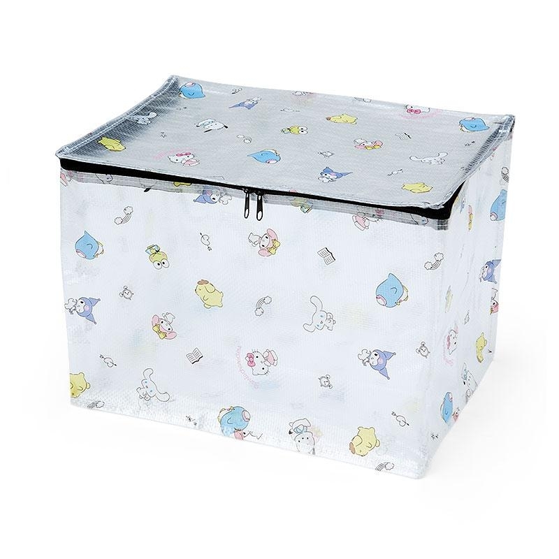 Japan Sanrio - Sanrio Characters 日版 大容量 半透明 塑膠 可摺疊 拉鍊 收納箱 儲物箱 雜物箱 衣物箱 收納盒 儲物盒 雜物盒 M Size (2023年款)