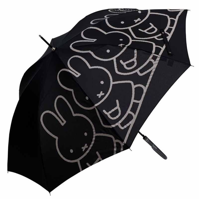 Miffy 米菲 日版 雨傘 長遮 彎手柄 長傘 戶外 便攜 米菲兔 全身 造型 (黑色)
