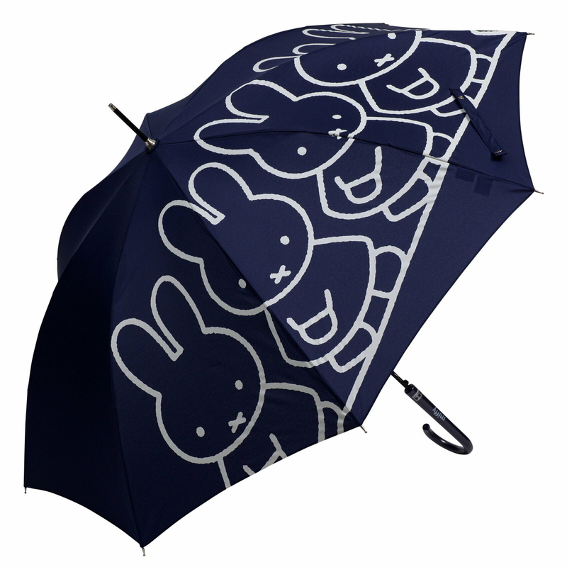 Miffy 米菲 日版 雨傘 長遮 彎手柄 長傘 戶外 便攜 米菲兔 全身 造型 (深藍)